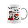 Cute Happiness Is Sheltie And Books Sheltie Mom Graphic Print Coffee Mug