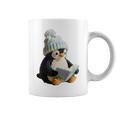 Cute Penguin Reading Book Faux-Crochet Print Graphic Print Coffee Mug