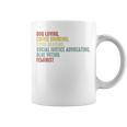 Dog Loving Coffee Drinking Book Reading Social Justice Premium Tri-Blend Graphic Print Coffee Mug