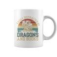 Easily Distracted By Books & Dragons Bookworm Reading Graphic Print Coffee Mug