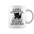 Easily Distracted By Cats And Books Cat Book Lover Graphic Print Coffee Mug Easily Distracted By Cats And Books Cat Book Lover Graphic Print Coffee Mug