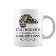 Easily Distracted By Chameleons And Books Graphic Print Coffee Mug