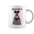 Education Is Freedom African American Girl Reading Book Graphic Print Coffee Mug Education Is Freedom African American Girl Reading Book Graphic Print Coffee Mug