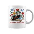 El Salvador Hispanic Heritage Month Book Cute Floral Cat Art Graphic Print Coffee Mug