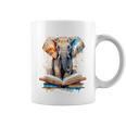 Elephant Reading Book Animal Art Print Graphic Graphic Print Coffee Mug