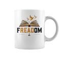 Freadom Anti Banned Books Lovers Reading Librarian Bookworm Graphic Print Coffee Mug