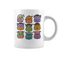 Halloween Monsters Reading Books Pattern Spooky Kawaii Anime Premium Tri-Blend Graphic Print Coffee Mug