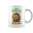 Halloween Teacher Librarian Monster Reading Books Performance Graphic Print Coffee Mug