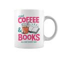 Iced Coffee & Books Reading Lover Trendy Summer Premium Tri-Blend Graphic Print Coffee Mug