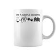 I'm A Simple Woman I Love Coffee Flip Flops Dog Books Graphic Print Coffee Mug