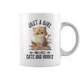 Just A Girl Who Loves Cats And Books Kitties Pet Art Lover Graphic Print Coffee Mug