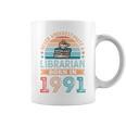 Librarian Born 1991 30th Birthday Book Lover Graphic Print Coffee Mug
