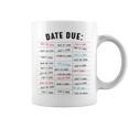 Library Due Date Stamp Card Librarian Book Reading Vintage Graphic Print Coffee Mug