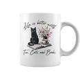 Life Better With 2 Cats Books Kitten Kitty Women Girls Kids Graphic Print Coffee Mug Life Better With 2 Cats Books Kitten Kitty Women Girls Kids Graphic Print Coffee Mug