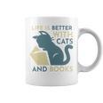 Life Is Better With Cats And Books Graphic Print Coffee Mug
