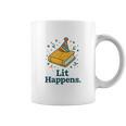 Lit Happens Book Party Hat Confetti Literary Pun Graphic Print Coffee Mug