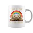 Take A Look It In A Book Retro Rainbow Reading Teacher Graphic Print Coffee Mug