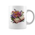 Open Book With Colorful Flowers For Readers Graphic Print Coffee Mug