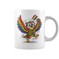 Owl With Pride Flag Book Lover Rainbow Library Graphic Print Coffee Mug