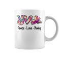 Peace Love Books Librarian Teacher Life Book Library Tie Dye Graphic Print Coffee Mug