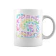 Peace Love And Libraries Heart And Books Graphic Premium Tri-Blend Graphic Print Coffee Mug