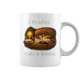I Prefer Cats & Books – Calico Cat And Book Graphic Print Coffee Mug