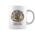 Quiet Mode Fully Activated Cozy Sleeping Raccoon Book Lover Graphic Print Coffee Mug