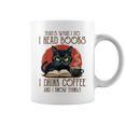 i Read Books And i Know Things Cat Reading Coffee Graphic Print Coffee Mug
