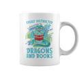 Reading Books Easily Distracted By Dragons And Books Graphic Print Coffee Mug Reading Books Easily Distracted By Dragons And Books Graphic Print Coffee Mug
