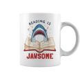 Reading Is Jawsome Bookworm Shark Book Lover For Kids Graphic Print Coffee Mug Reading Is Jawsome Bookworm Shark Book Lover For Kids Graphic Print Coffee Mug