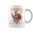 Reading Makes Me Gobble With Joy Turkey Reading Book L Graphic Print Coffee Mug