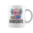 Readsolotl Cute Axolotl Reading Book Kawaii Pink Aesthetic Graphic Print Coffee Mug Readsolotl Cute Axolotl Reading Book Kawaii Pink Aesthetic Graphic Print Coffee Mug