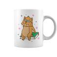 Sabre-Toothed Tiger Loves Books Wildcat Graphic Print Coffee Mug