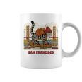 San Francisco Cat Tshirt Golden Gates Bridge Reading Books Graphic Print Coffee Mug