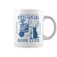 Sarcastic Anti Social Book Club Cat Skull Book Lover Graphic Print Coffee Mug