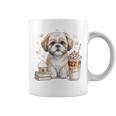 Shih Tzu Treats Books And Coffee Shih-Tzu For Dog Moms Premium Tri-Blend Graphic Print Coffee Mug