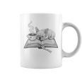 Sleepy Puppy On Open Book With Coffee For Readers Premium Tri-Blend Graphic Print Coffee Mug