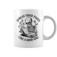 Spread Those Pages Like A Good Girl Skeleton Floral Book Graphic Print Coffee Mug