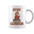 Stay Curious Monkey Reading Kids Book Lover Jungle Animal Graphic Print Coffee Mug