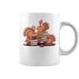 Turkey Reading Books Fall Thanksgiving Teacher Book Lovers Graphic Print Coffee Mug