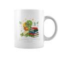 Unearth a Story Triceratops Dinosaur Reading Books Cute Dino Premium Tri-Blend Graphic Print Coffee Mug