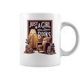 Vintage Just A Girl Who Loves Books Retro Bookworm Reader Graphic Print Coffee Mug