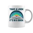 Vintage Retro Style Rainbow Take a Look It's In a Book Read Graphic Print Coffee Mug Vintage Retro Style Rainbow Take a Look It's In a Book Read Graphic Print Coffee Mug