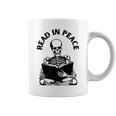 Whimsigoth Skeleton Reading A Book Dark Gothic Aesthetic Graphic Print Coffee Mug