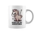 Women's Books Fuel My Horsepower Cute Reading Pony Graphic Print Coffee Mug