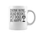 Women's Drink Wine Read Books Pet Dogs Book Lover Dog Mom Graphic Print Coffee Mug