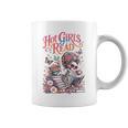 Women's Hot Girls Reader Floral Book Lover Cute Skeleton Reading Graphic Print Coffee Mug