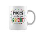 XboE Books Make Bright Christmas Light Merry Xmas Bookworm Graphic Print Coffee Mug