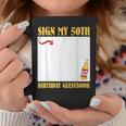 50th Birthday SIGN MY 50TH BIRTHDAY GUESTBOOK 50 Years Graphic Print Coffee Mug Unique Gifts