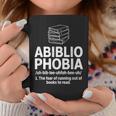 Abibliophobia Reading Fear Of No Books Definition Graphic Print Coffee Mug Unique Gifts
